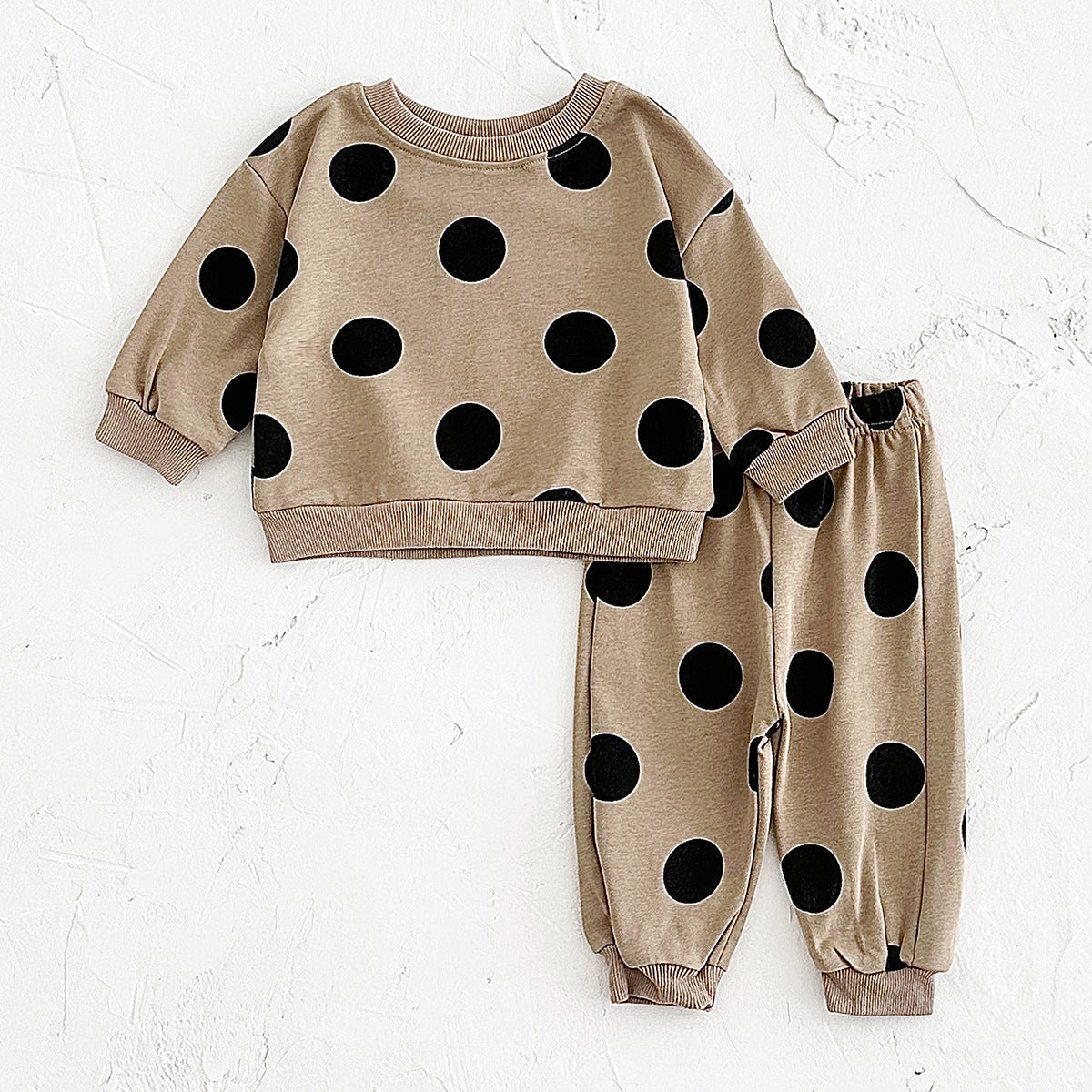 Children's Polka Dot Printed Sweater Suit