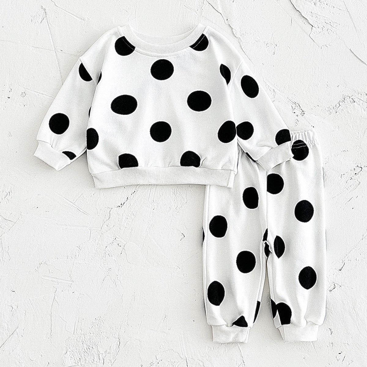 Children's Polka Dot Printed Sweater Suit