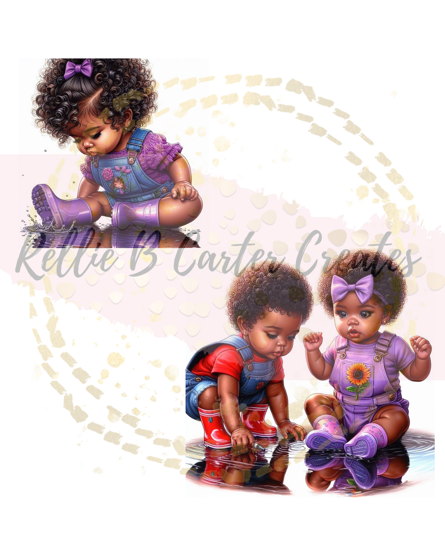 Baby in Purple rain boots PNG design