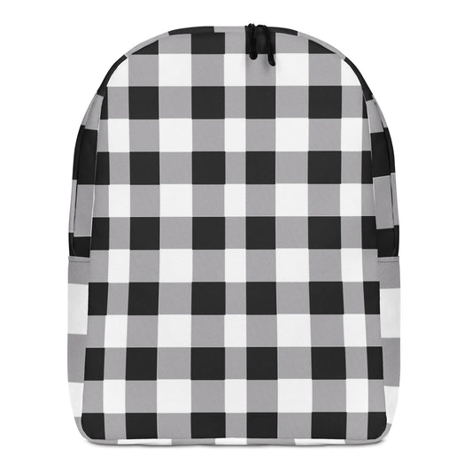 Black and White Plaid Backpack