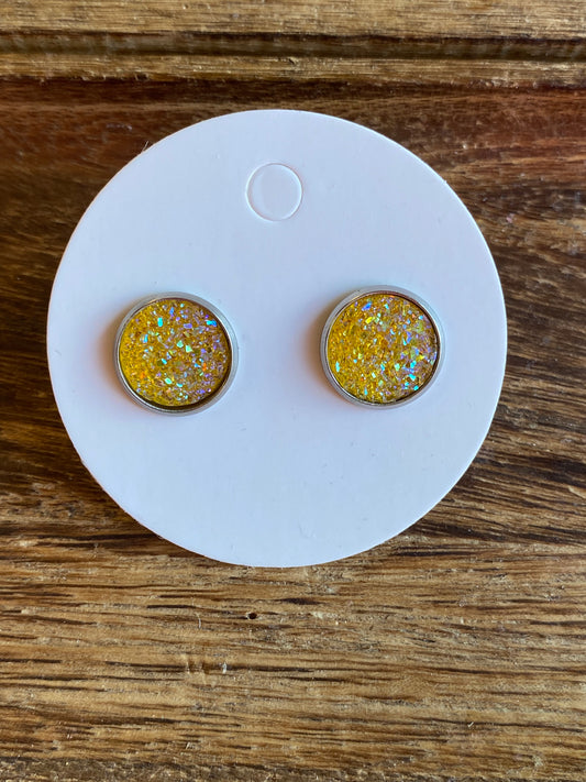 Yellow Ice Druzy Earring