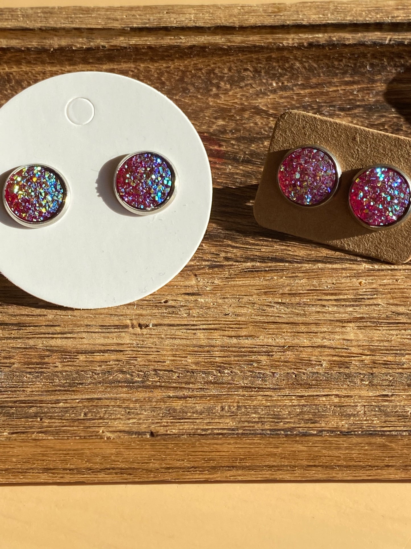 Pink Ice Druzy Earring