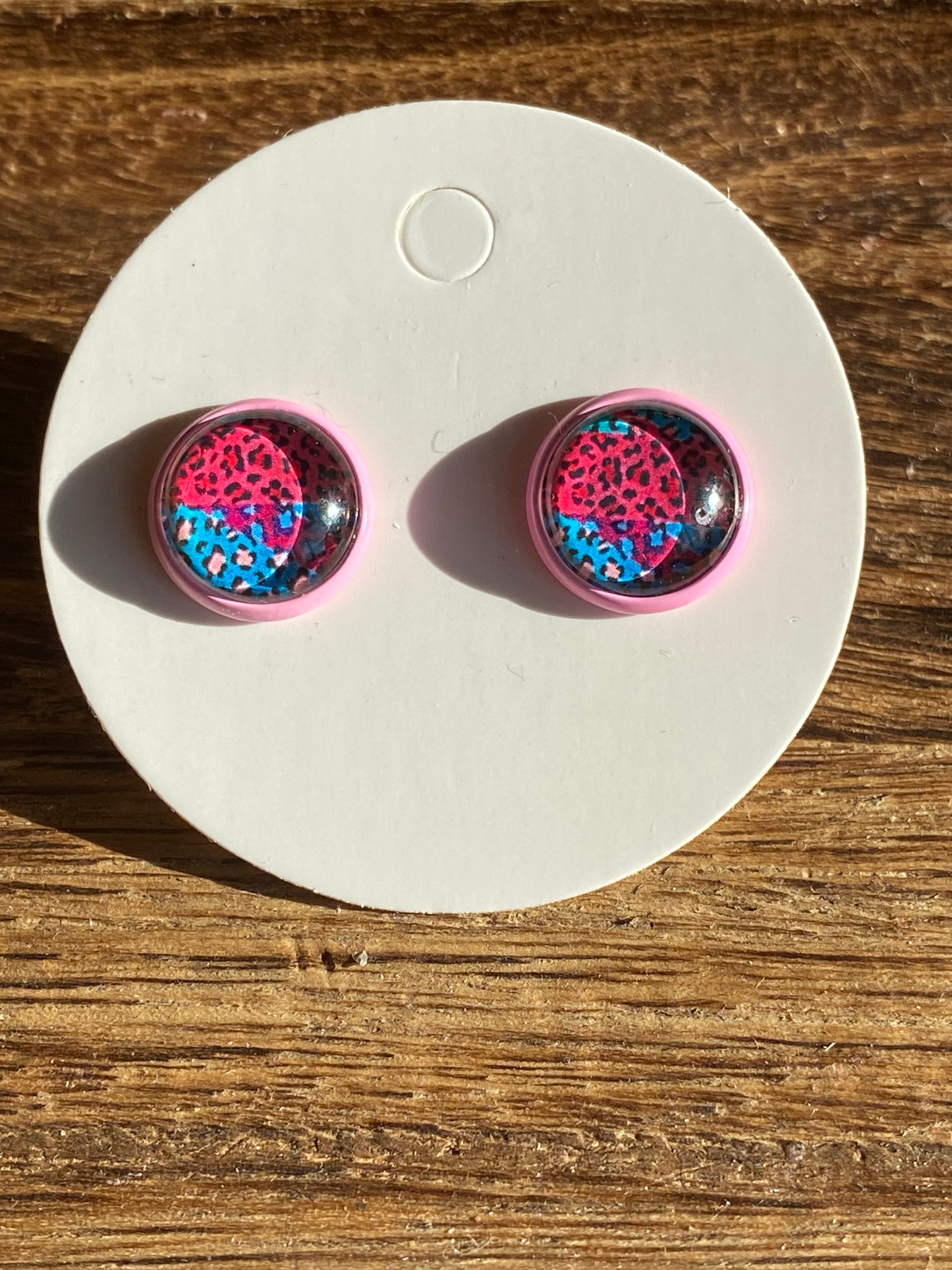 Animal Print Pink Earring Stud