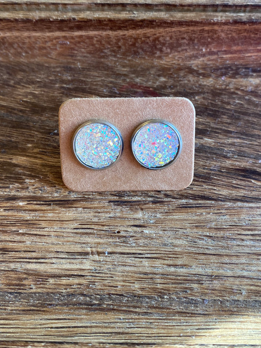 White Ice Druzy Earring