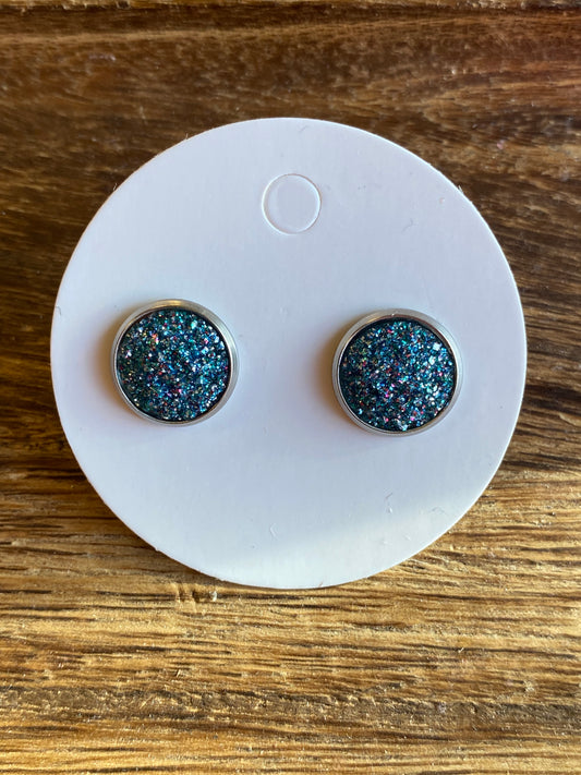 Dark Aqua Sparkle Earring