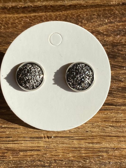 Silver on Silver Druzy Earring