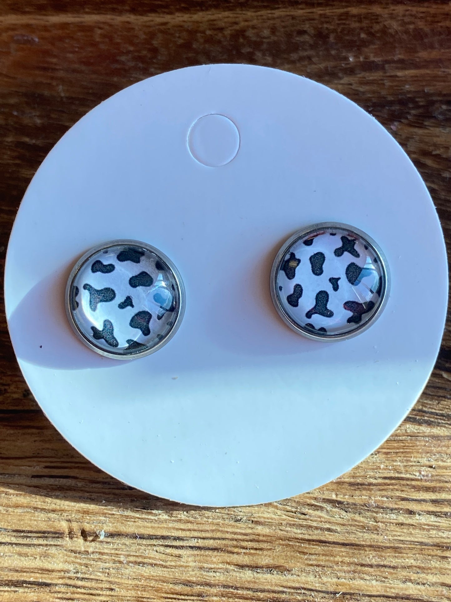 Cow Print Stud Earrings