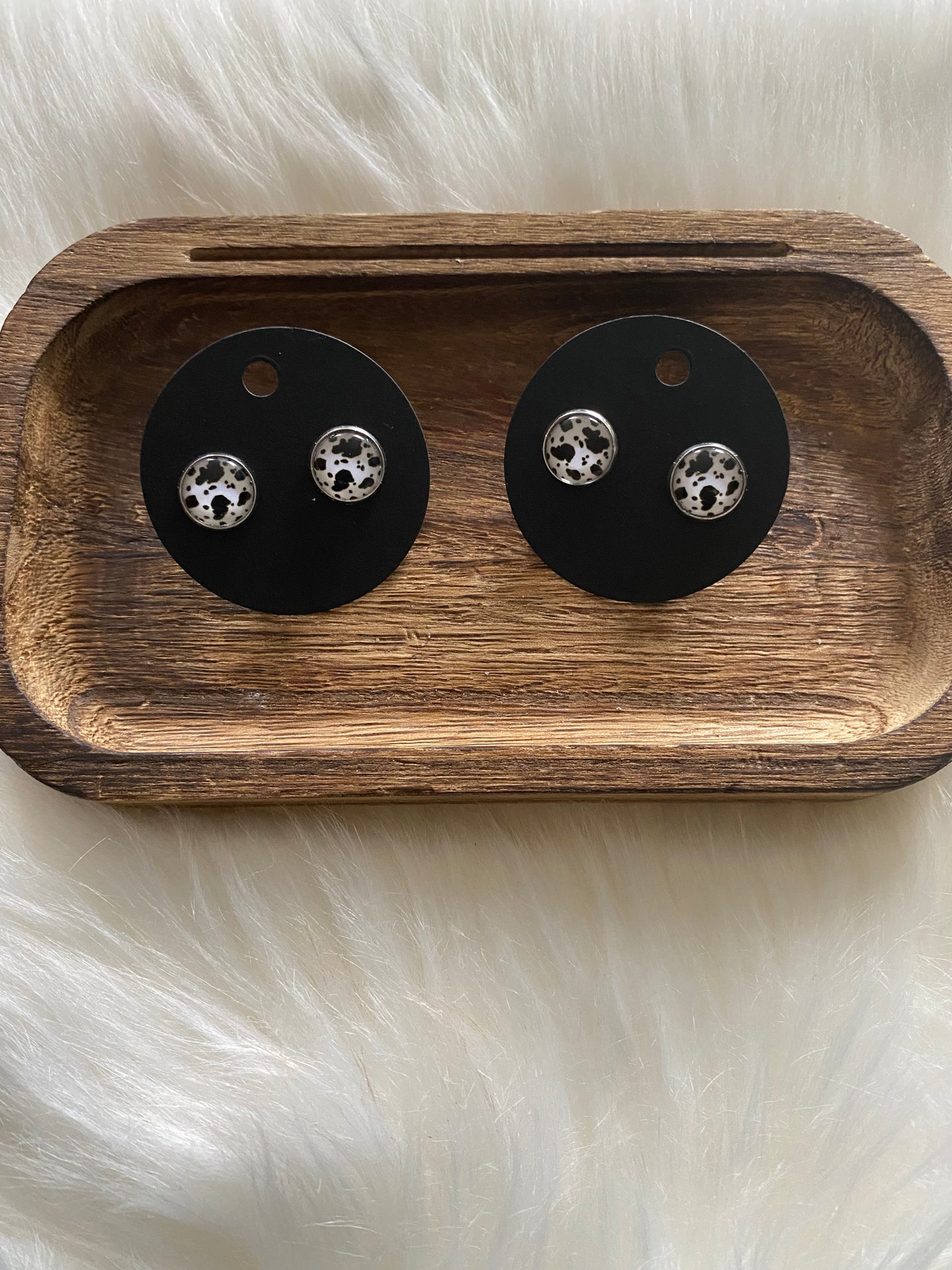 Cow Print Stud Earrings